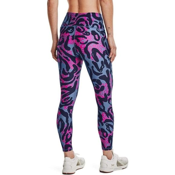 Under Armour Pants - Under Armour Women's HeatGear AOP NoSlip WBand Ankle Legging XS MinBlue Print NW